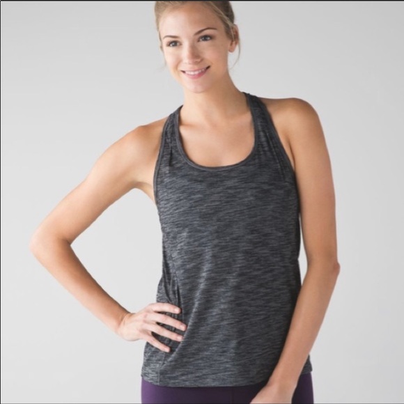 lululemon athletica Tops - Lululemon Hot wave Tank Top Heathered Black